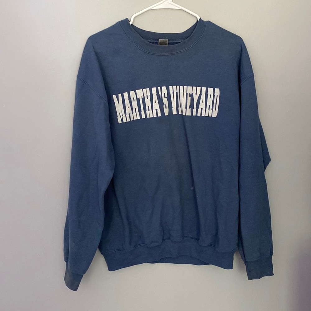 Blue crew neck